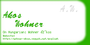 akos wohner business card